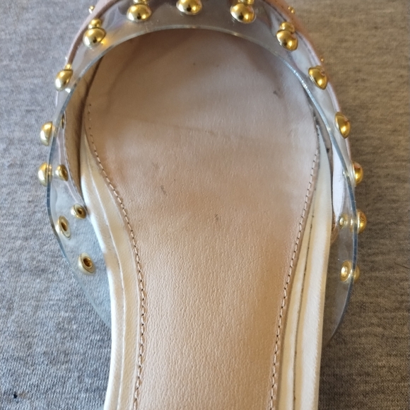 Cecelia New York Min Bare Clear Alabaster Color Blocked Studded Flats Size 8 - Picture 16 of 16